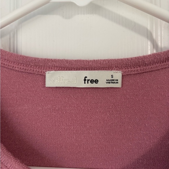ARITZIA WILFRED FREE cropped Long Sleeve shirt women’s small pink - Picture 3 of 12
